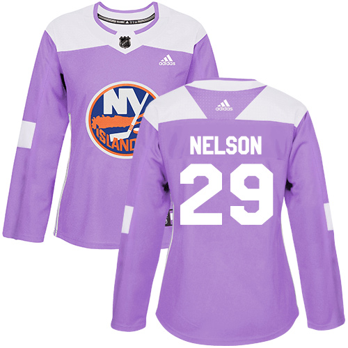Adidas Islanders #29 Brock Nelson Purple Authentic Fights Cancer Women's Stitched NHL Jersey